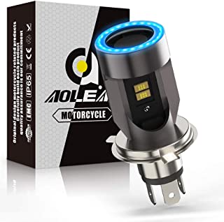 H4 LED Headlight Bulb Motorcycle w/Angle Eye Daytime Running Light 9003 Hi/Lo Beam 25W 3200LM CSP Chips High Bright 6000K Conversion Kit